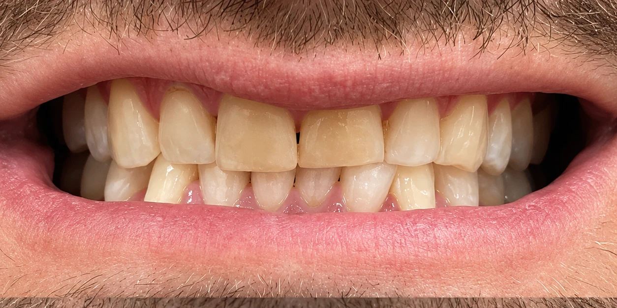 Before porcelain veneers at OC Premier Dentistry in Laguna Hills, CA